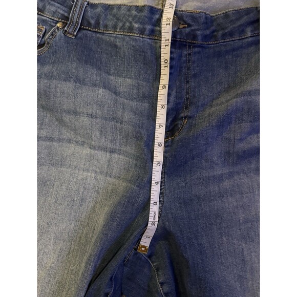 Molly & Isadora Jeans Womens Plus Size 22 Blue Distressed Denim Stretch Destroy - Picture 5 of 11